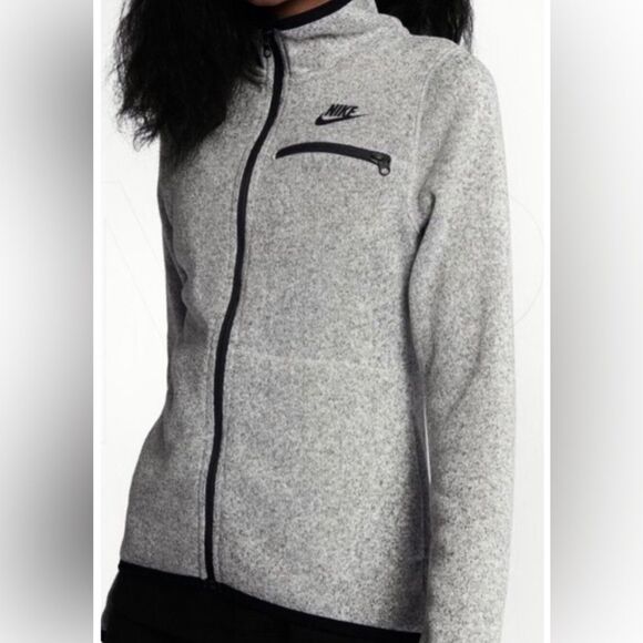 NIKE TECH Fleece Full Zip Up Summit Jacket Women’s Heather Gray Size Small - Picture 4 of 4